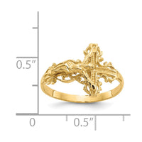 Load image into Gallery viewer, 14K Diamond-cut Crucifix Ring
