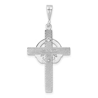 Load image into Gallery viewer, 14k White Gold Claddagh Cross Pendant
