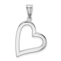 Load image into Gallery viewer, 14k White Gold Polished Hollow Heart Pendant
