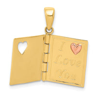 Load image into Gallery viewer, 14K Two-tone 3D Enameled Moveable SWEETHEART Book Charm
