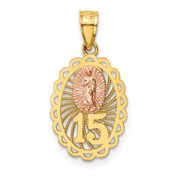 Load image into Gallery viewer, 14k Two-tone 15 Guadalupe Pendant
