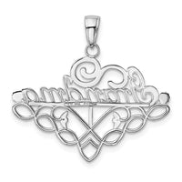 Load image into Gallery viewer, 14k White Gold GRANDMA Birthstone Charm Holder Pendant
