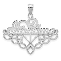 Load image into Gallery viewer, 14k White Gold GRANDMA Birthstone Charm Holder Pendant
