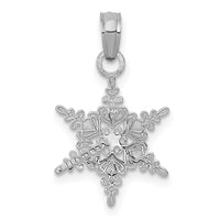 Load image into Gallery viewer, 14k White Gold Small Snowflake Pendant
