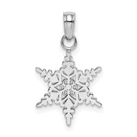 Load image into Gallery viewer, 14k White Gold Small Snowflake Pendant
