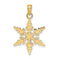 Load image into Gallery viewer, 14k Polished Snowflake Charm

