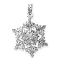 Load image into Gallery viewer, 14k White Gold Snowflake Pendant
