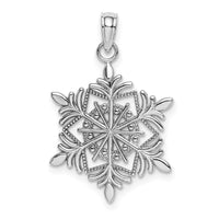 Load image into Gallery viewer, 14k White Gold Snowflake Pendant
