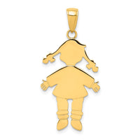 Load image into Gallery viewer, 14k Flat Engravable Girl Charm
