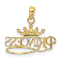 Load image into Gallery viewer, 14k w/Rhodium Polished PRINCESS with Crown Pendant
