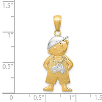 Load image into Gallery viewer, 14k and Rhodium Boy w/Hands in Pockets Pendant
