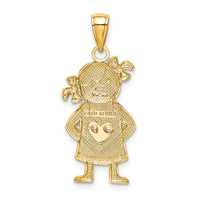 Load image into Gallery viewer, 14k Yellow and Rose Gold w/Rhodium Girl Pendant
