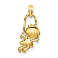 Load image into Gallery viewer, 14k Girl with Jump Rope Charm
