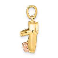 Load image into Gallery viewer, 14k  3D Two-tone Baby Shoe Charm
