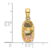 Load image into Gallery viewer, 14k  3D Two-tone Baby Shoe Charm
