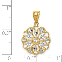 Load image into Gallery viewer, 14K w/Rhodium Diamond-Cut Round Pendant
