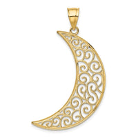 Load image into Gallery viewer, 14k Filigree Moon Pendant
