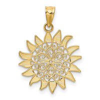 Load image into Gallery viewer, 14k Polished Filigree Sun Pendant
