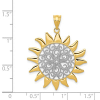 Load image into Gallery viewer, 14k w/Rhodium Sun Filigree Pendant
