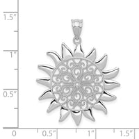 Load image into Gallery viewer, 14k White Gold Filigree Sun Pendant
