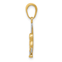 Load image into Gallery viewer, 14k and Rhodium Polished Moon w/ Angel Pendant
