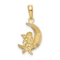 Load image into Gallery viewer, 14k and Rhodium Polished Moon w/ Angel Pendant

