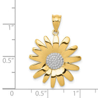 Load image into Gallery viewer, 14k w/Rhodium Sunflower Pendant
