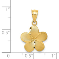 Load image into Gallery viewer, 14k Diamond-cut Plumeria Pendant
