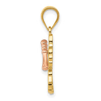 Load image into Gallery viewer, 14k Yellow and Rose Gold Hibiscus Flower Pendant
