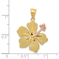 Load image into Gallery viewer, 14k Two-tone Yellow/Rose Hibiscus Charm
