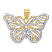Load image into Gallery viewer, 14k and Rhodium Butterfly Pendant
