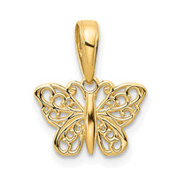 Load image into Gallery viewer, 14k Polished Filigree Butterfly Charm

