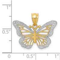 Load image into Gallery viewer, 14k w/ Rhodium Butterfly Pendant

