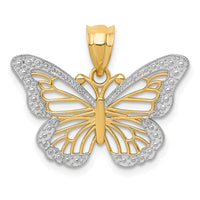 Load image into Gallery viewer, 14k w/ Rhodium Butterfly Pendant
