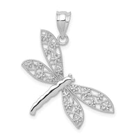 Load image into Gallery viewer, 14k White Gold Filigree Dragonfly Pendant
