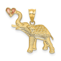Load image into Gallery viewer, 14k Two-tone w/White Rhodium Elephant w/Heart Pendant
