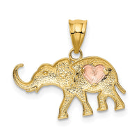 Load image into Gallery viewer, 14k Yellow and Rose Gold Elephant w/Heart Charm
