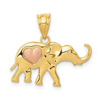 Load image into Gallery viewer, 14k Yellow and Rose Gold Elephant w/Heart Charm
