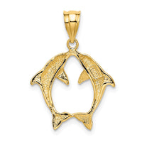 Load image into Gallery viewer, 14k Two Dolphins Pendant
