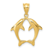 Load image into Gallery viewer, 14k Two Dolphins Pendant

