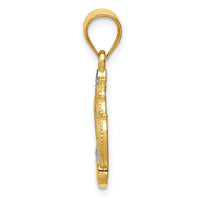 Load image into Gallery viewer, 14k and Rhodium Crown Pendant
