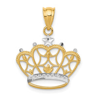 Load image into Gallery viewer, 14k and Rhodium Crown Pendant
