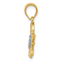 Load image into Gallery viewer, 14K with Rhodium Diamond-Cut Crab Pendant
