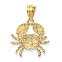 Load image into Gallery viewer, 14K with Rhodium Diamond-Cut Crab Pendant
