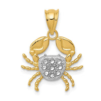 Load image into Gallery viewer, 14K with Rhodium Diamond-Cut Crab Pendant
