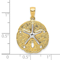 Load image into Gallery viewer, 14k Two Tone Sand Dollar w/ Starfish Pendant
