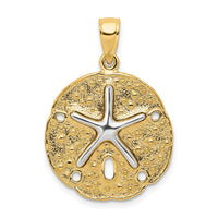 Load image into Gallery viewer, 14k Two Tone Sand Dollar w/ Starfish Pendant
