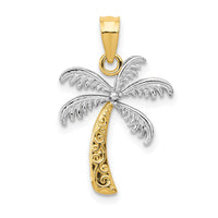 Load image into Gallery viewer, 14K w/Rhodium Palm Tree Pendant
