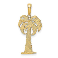 Load image into Gallery viewer, 14K w/ Rhodium Polished And Textured Palm Tree Pendant
