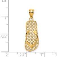 Load image into Gallery viewer, 14k Mesh Flip flop Pendant
